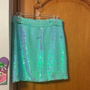 Milly Sequin Aqua Skirt